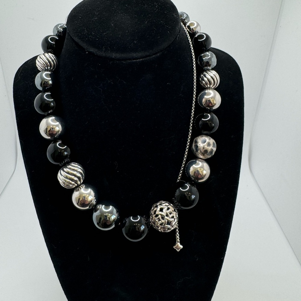David yurman onyx hematine elements bead necklace